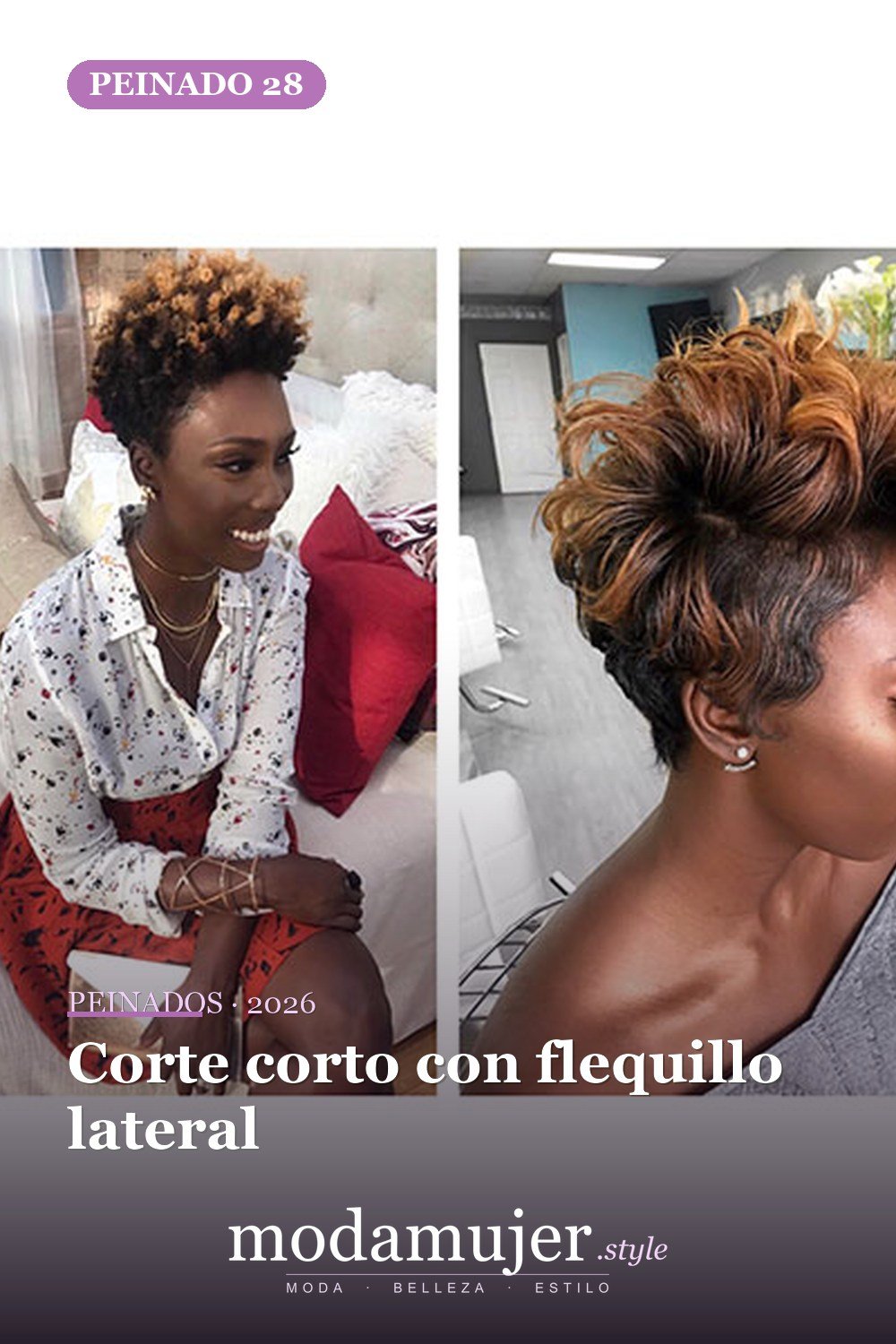 Corte corto con flequillo lateral — 50 cortes de pelo cortos para mujeres negras