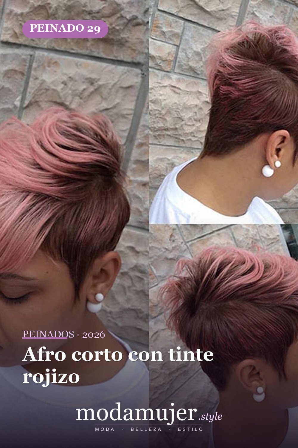 Afro corto con tinte rojizo — 50 cortes de pelo cortos para mujeres negras