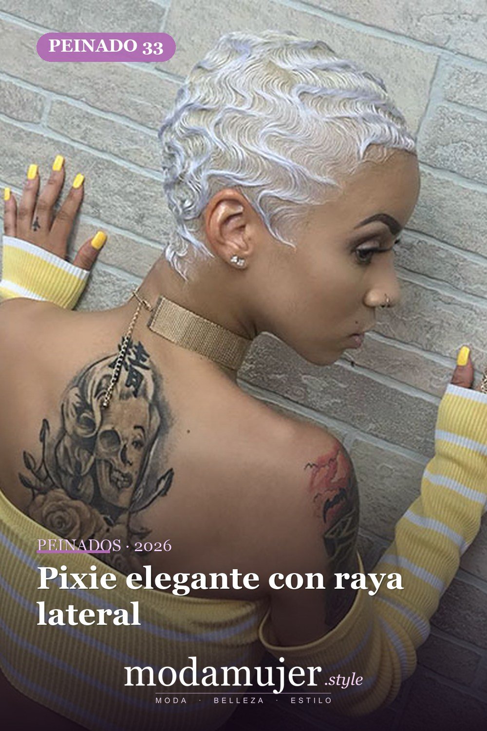 Pixie elegante con raya lateral — 50 cortes de pelo cortos para mujeres negras