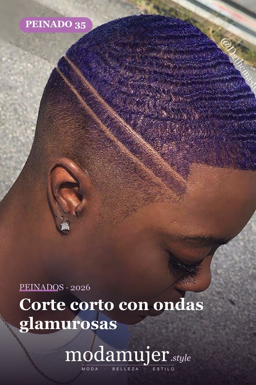 Corte corto con ondas glamurosas — 50 cortes de pelo cortos para mujeres negras
