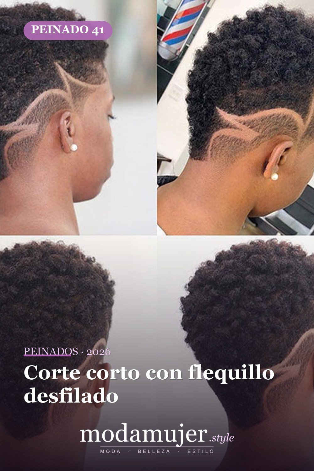 Corte corto con flequillo desfilado — 50 cortes de pelo cortos para mujeres negras