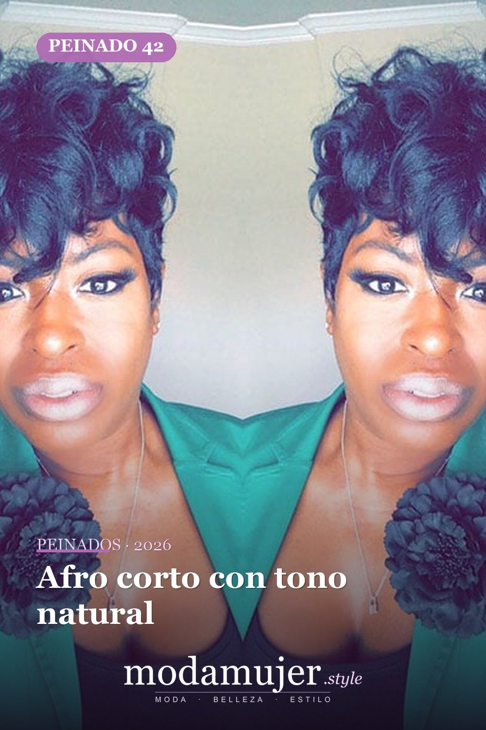 Afro corto con tono natural — 50 cortes de pelo cortos para mujeres negras