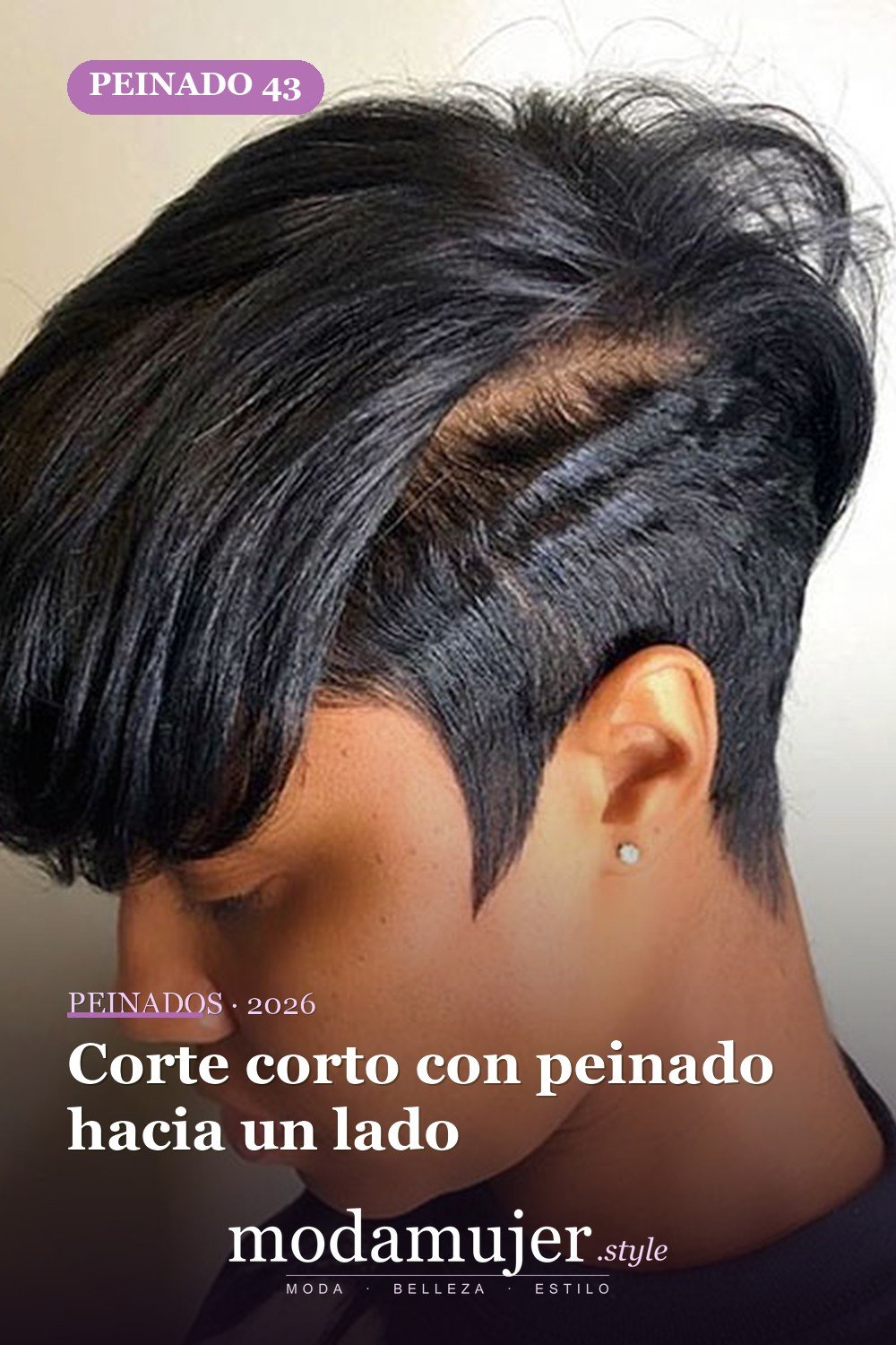 Corte corto con peinado hacia un lado — 50 cortes de pelo cortos para mujeres negras
