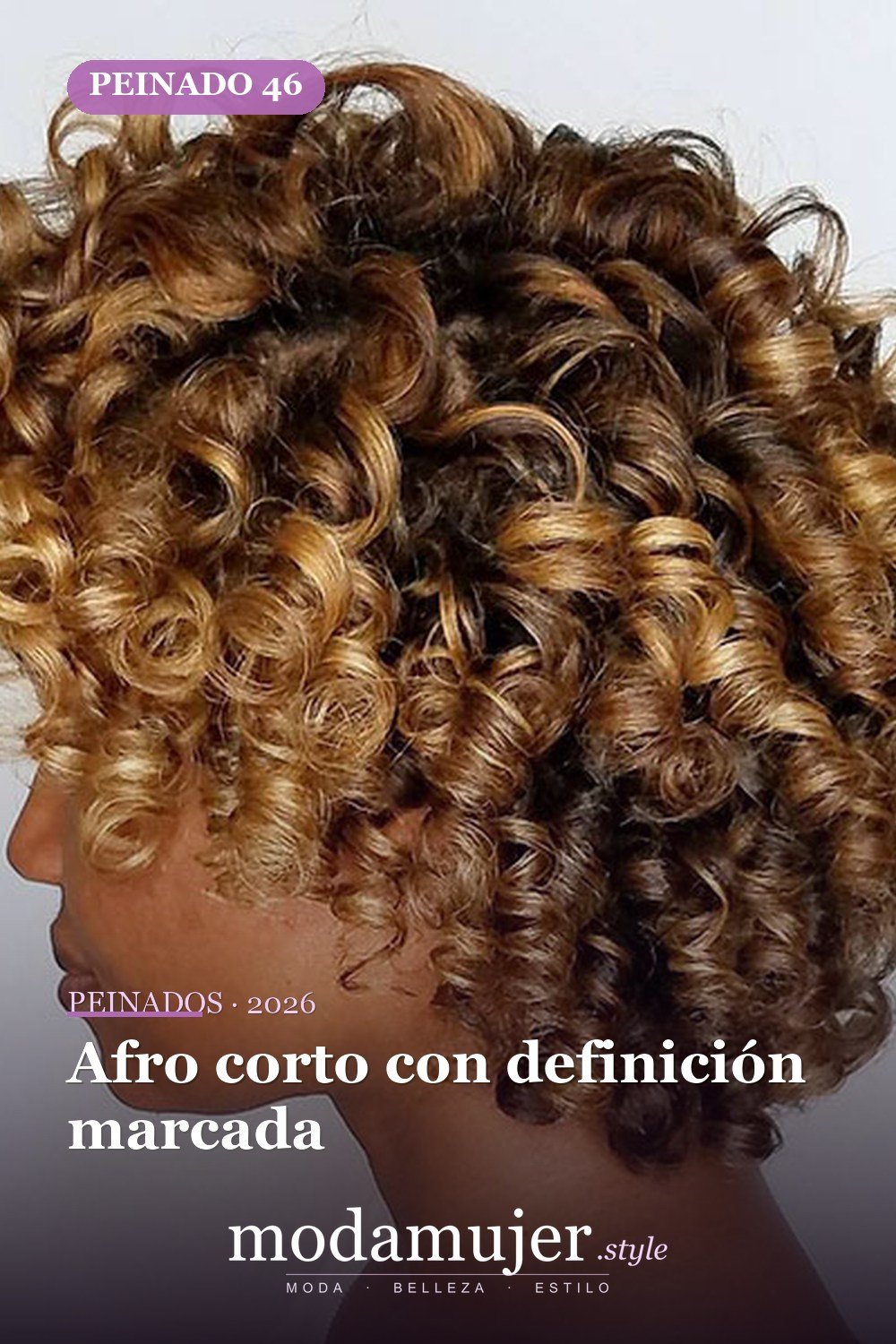 Afro corto con definición marcada — 50 cortes de pelo cortos para mujeres negras