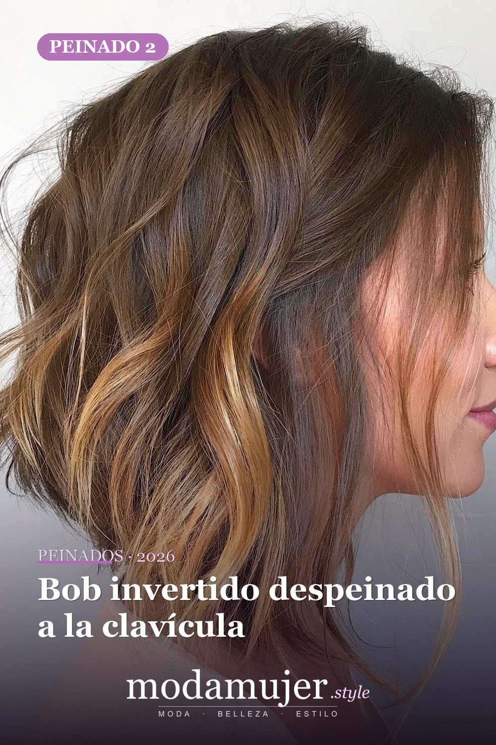 Bob desordenado a la clavícula — 50 cortes de pelo medianos para mujeres que serán enormes en 2026