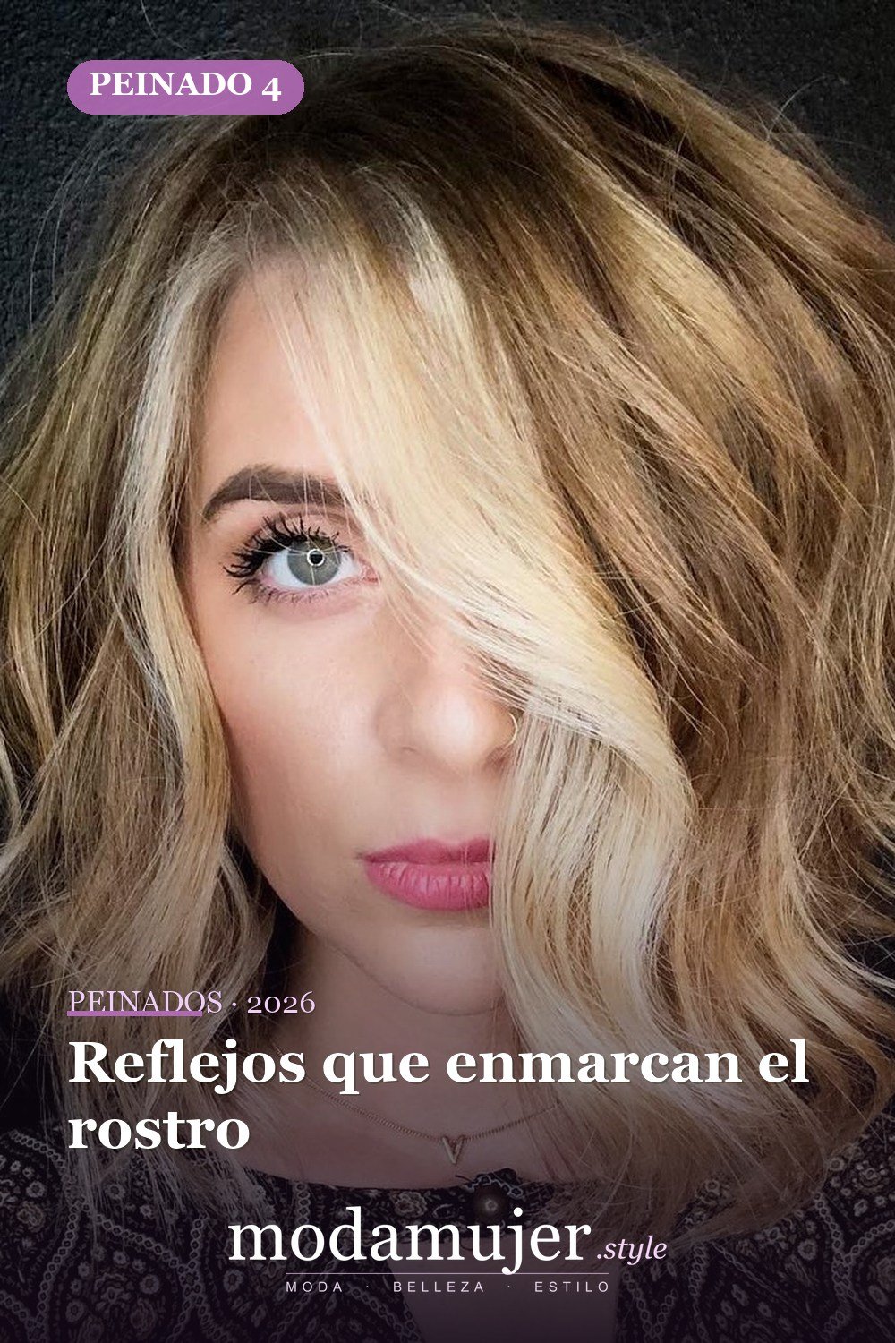 Reflejos que enmarcan el rostro — 50 cortes de pelo medianos para mujeres que serán enormes en 2026