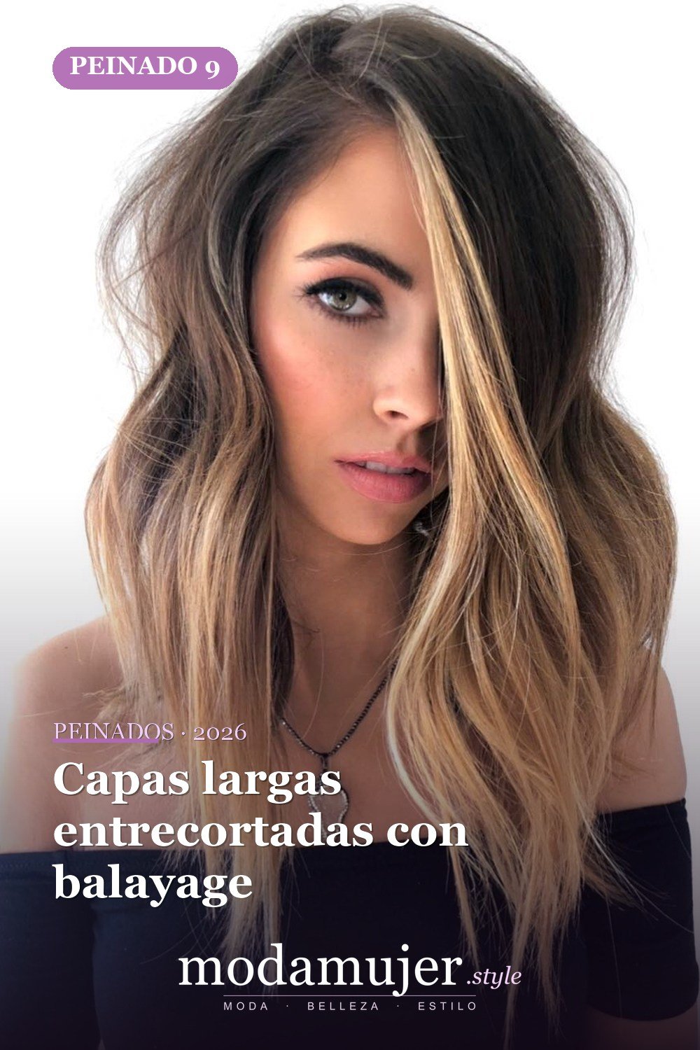 Corte picado con capas largas — 50 cortes de pelo medianos para mujeres que serán enormes en 2026