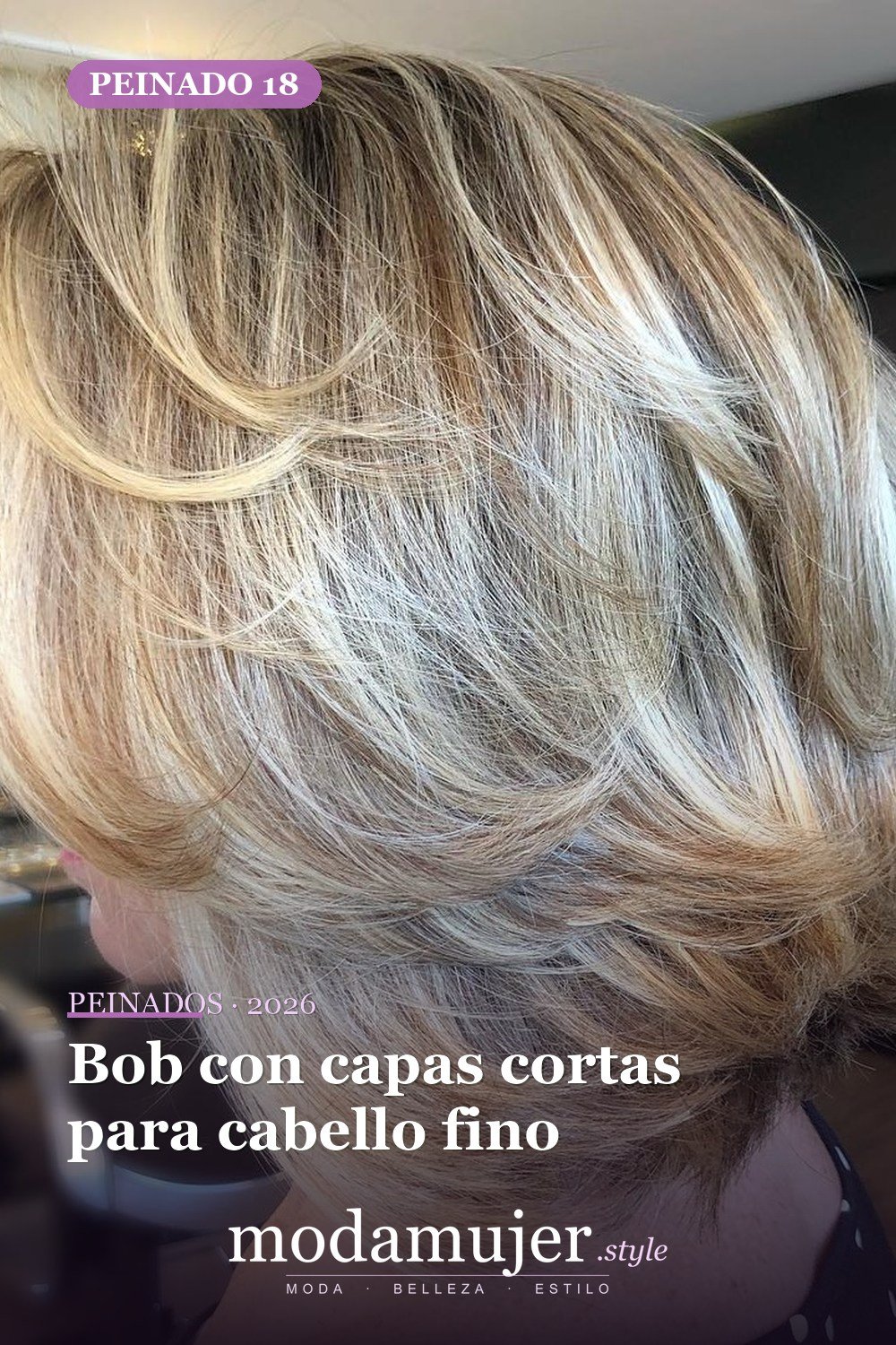 Bob para cabello fino con capas cortas — 50 cortes de pelo medianos para mujeres que serán enormes en 2026