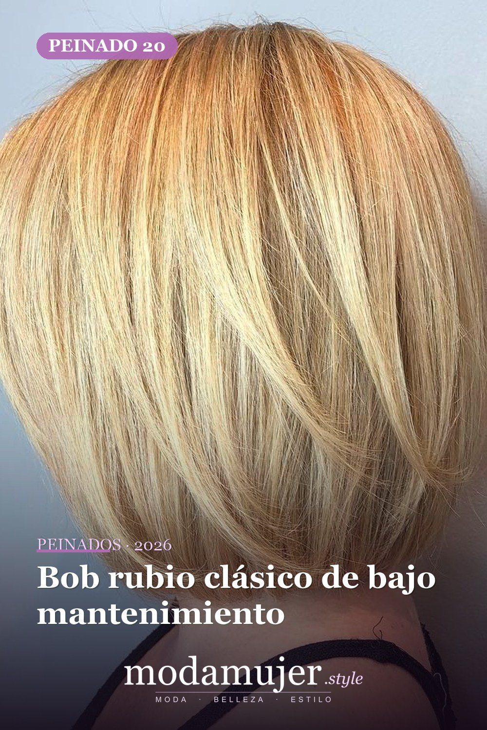 Bob rubio clásico — 50 cortes de pelo medianos para mujeres que serán enormes en 2026