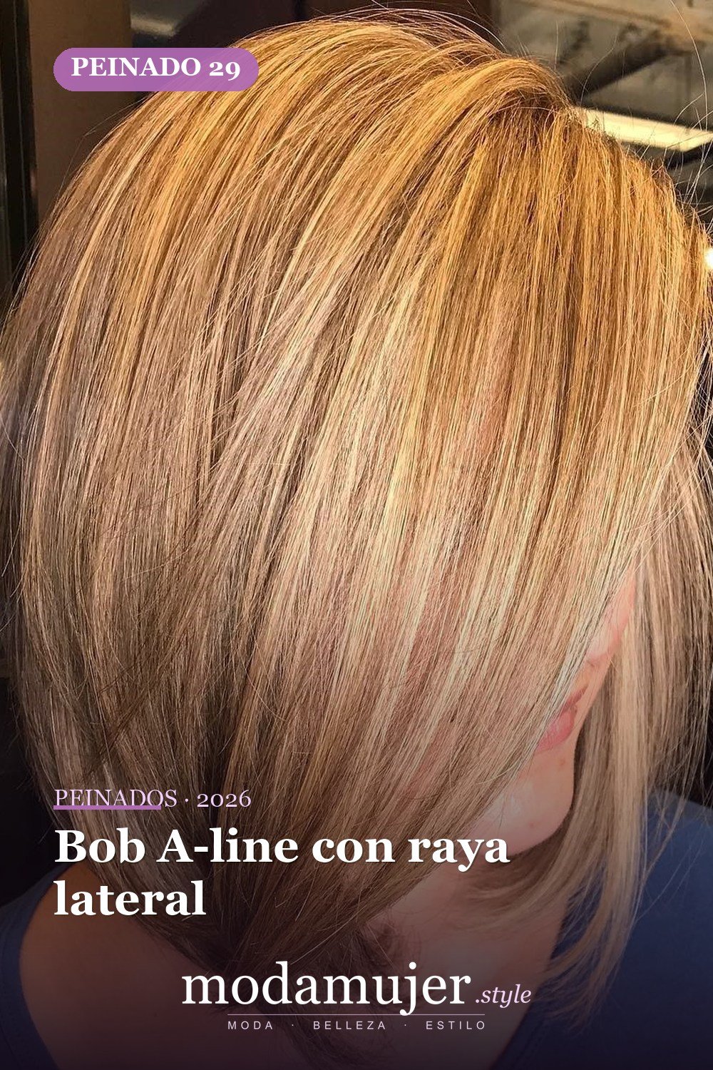 Bob A-line con raya lateral — 50 cortes de pelo medianos para mujeres que serán enormes en 2026