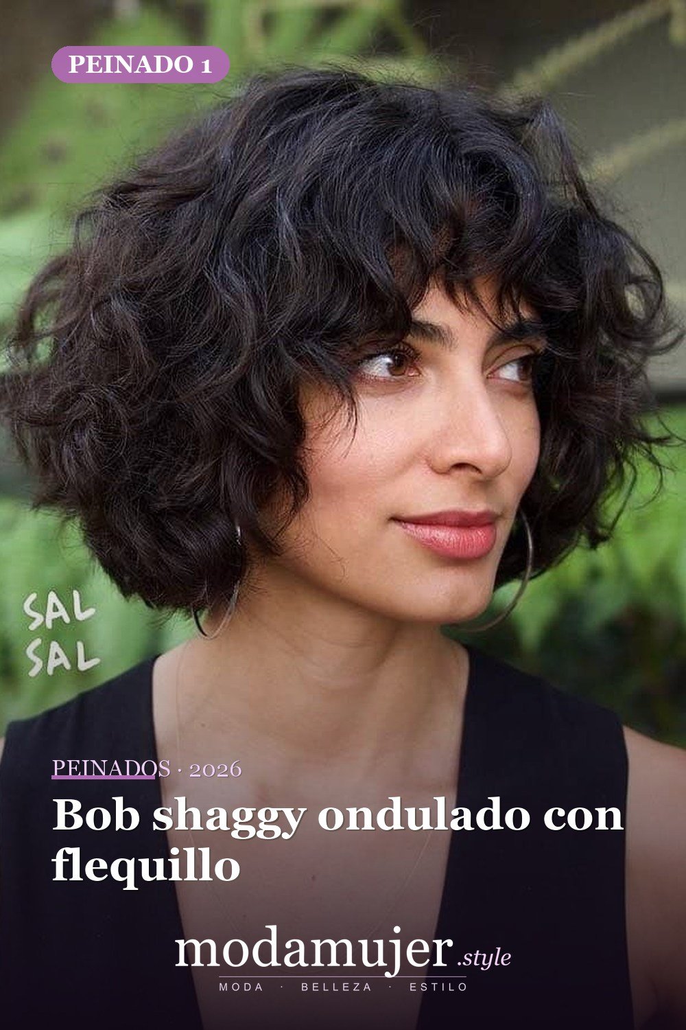 Bob shaggy ondulado con flequillo — 50 cortes de pelo ondulados cortos absolutamente nuevos para 2026