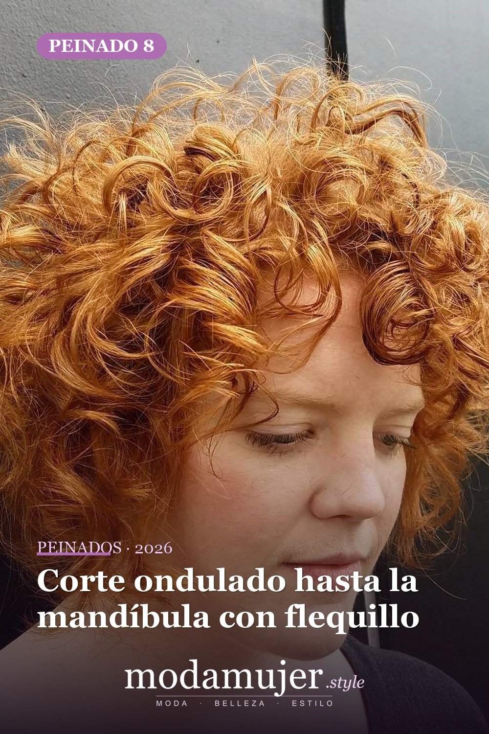 Corte ondulado hasta la mandíbula con flequillo — 50 cortes de pelo ondulados cortos absolutamente nuevos para 2026