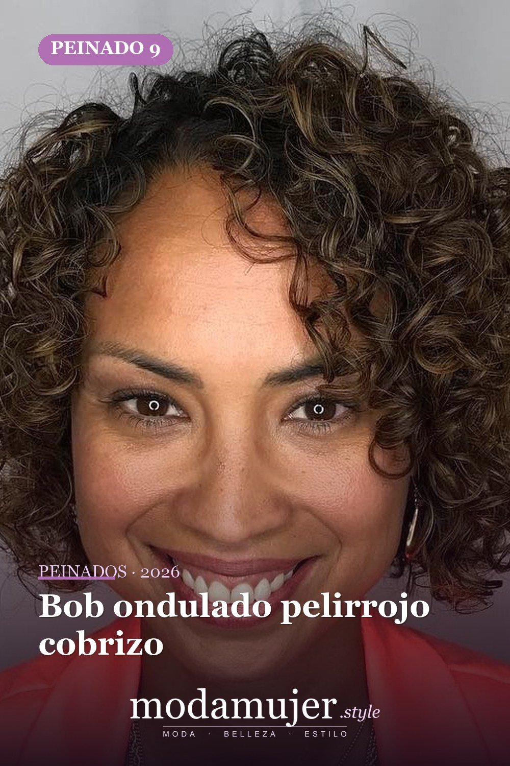 Bob ondulado pelirrojo cobrizo — 50 cortes de pelo ondulados cortos absolutamente nuevos para 2026