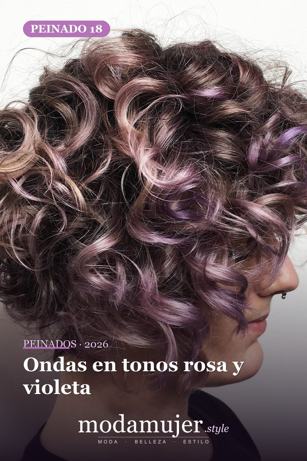 Ondas en tonos rosa y violeta — 50 cortes de pelo ondulados cortos absolutamente nuevos para 2026