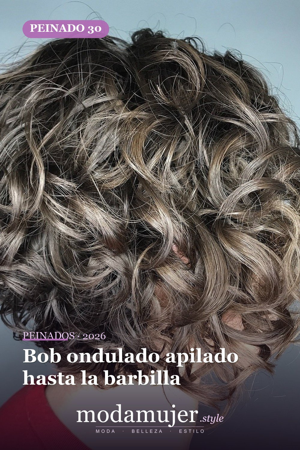 Bob ondulado apilado hasta la barbilla — 50 cortes de pelo ondulados cortos absolutamente nuevos para 2026