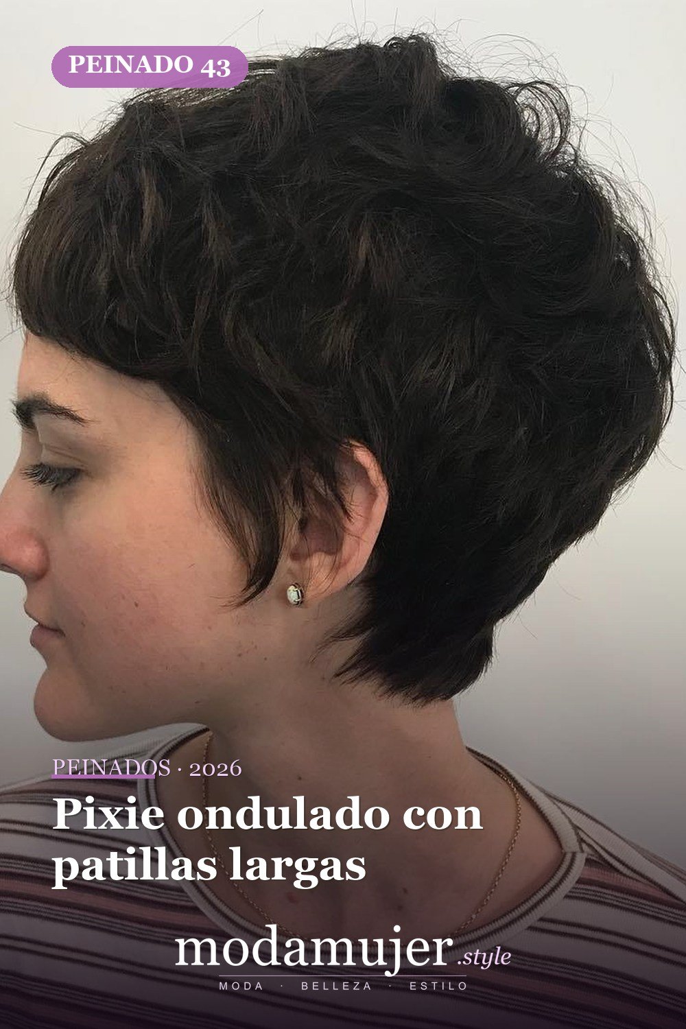Pixie ondulado con patillas largas — 50 cortes de pelo ondulados cortos absolutamente nuevos para 2026