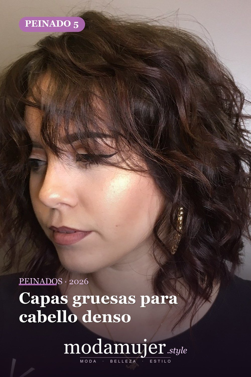 Capas gruesas para cabello denso — 50 cortes shag de melena media para todo tipo de cabello