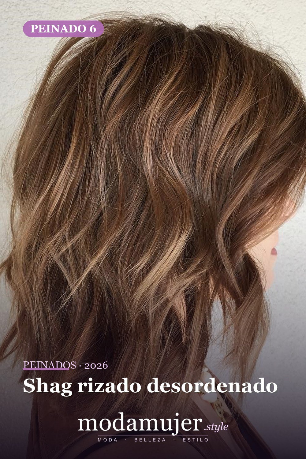 Shag rizado desordenado — 50 cortes shag de melena media para todo tipo de cabello