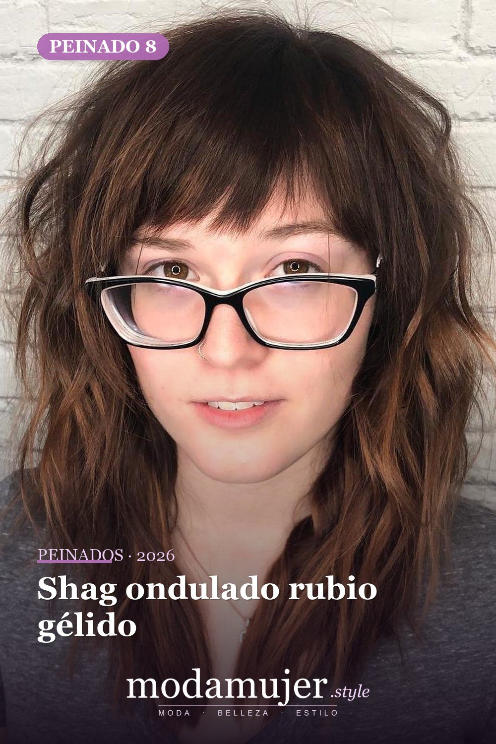 Shag ondulado rubio gélido — 50 cortes shag de melena media para todo tipo de cabello