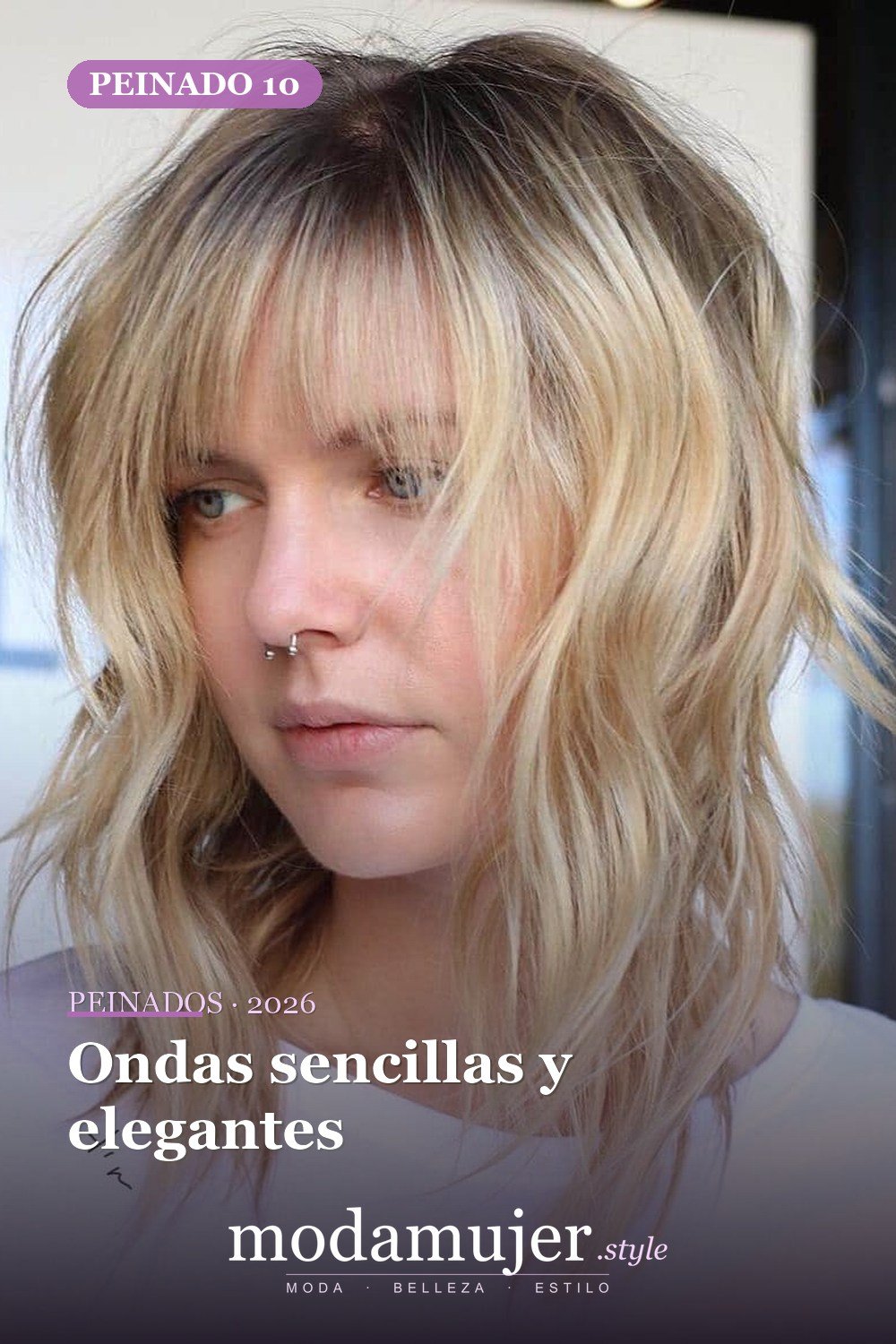 Ondas sencillas y elegantes — 50 cortes shag de melena media para todo tipo de cabello