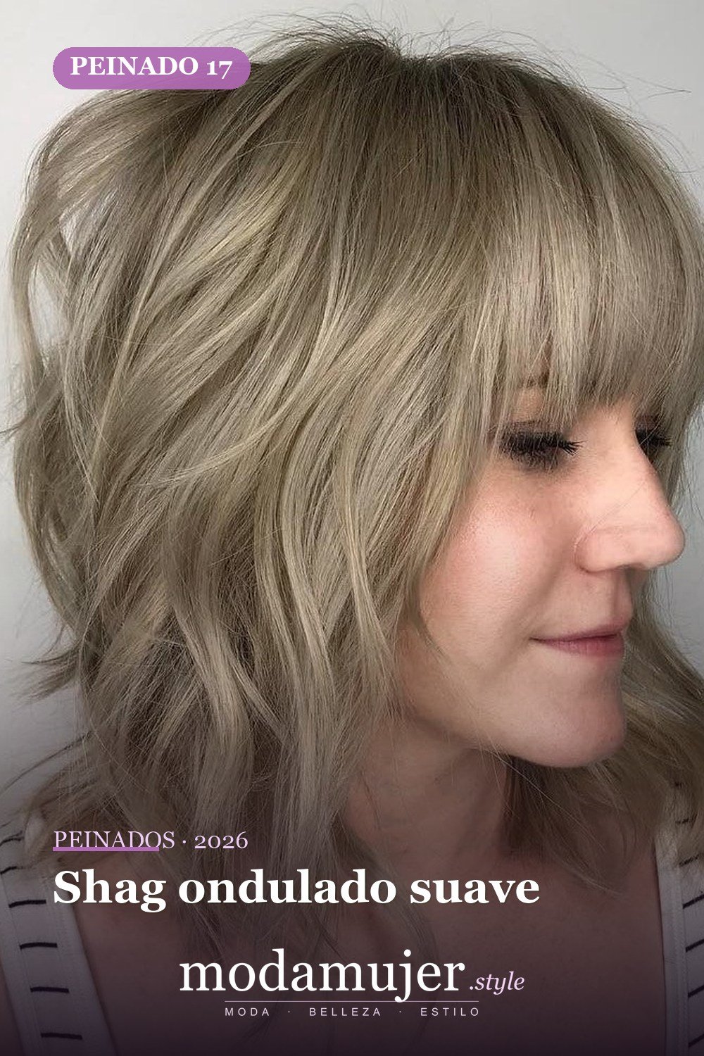Shag ondulado suave — 50 cortes shag de melena media para todo tipo de cabello