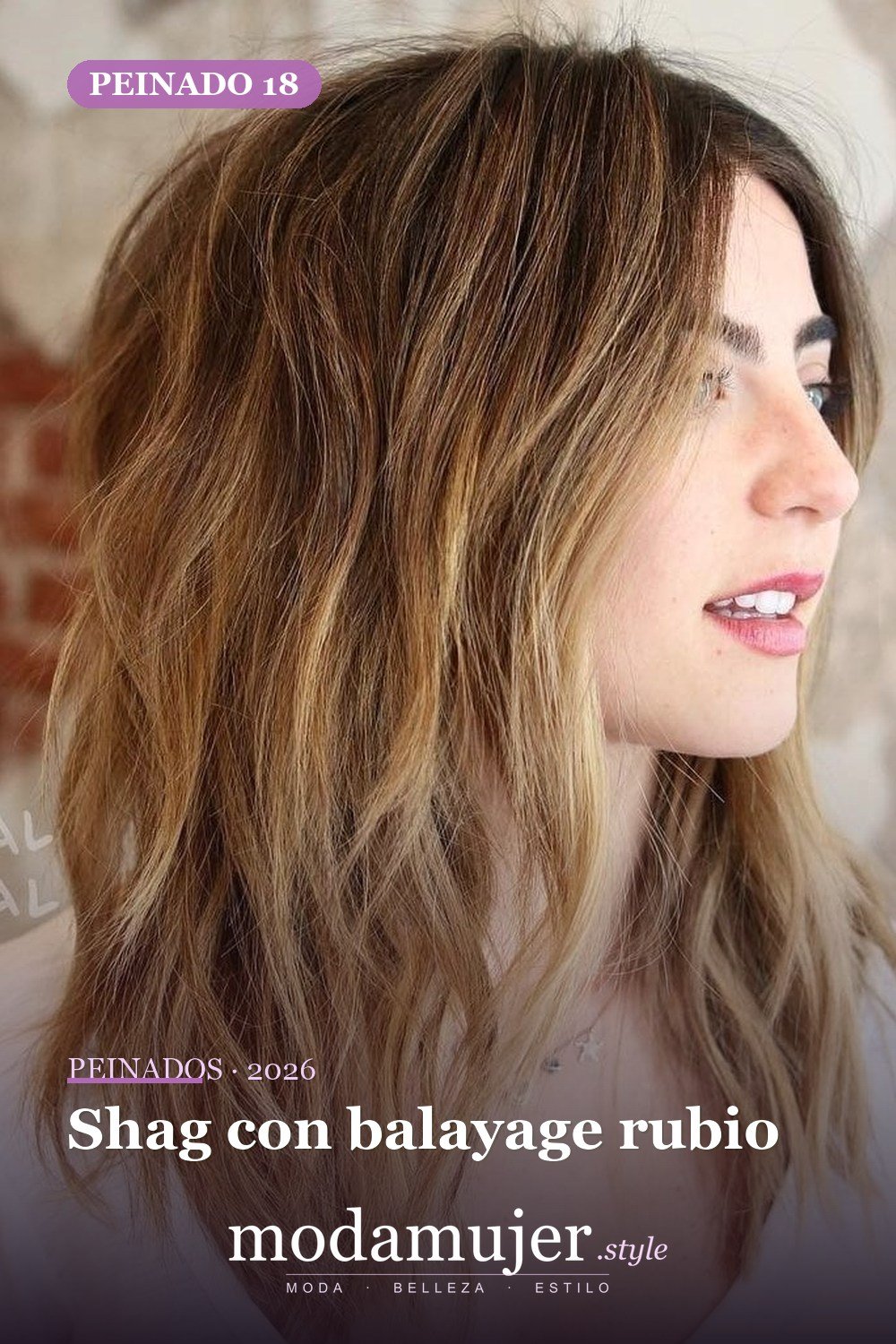 Shag con balayage rubio — 50 cortes shag de melena media para todo tipo de cabello