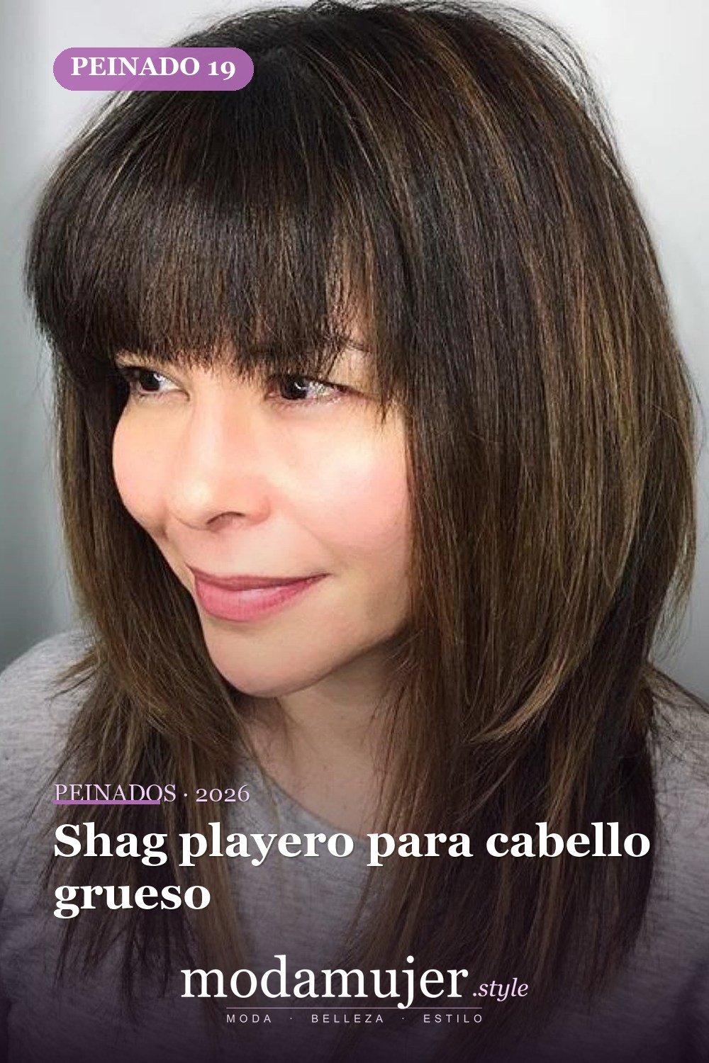 Shag playero para cabello grueso — 50 cortes shag de melena media para todo tipo de cabello
