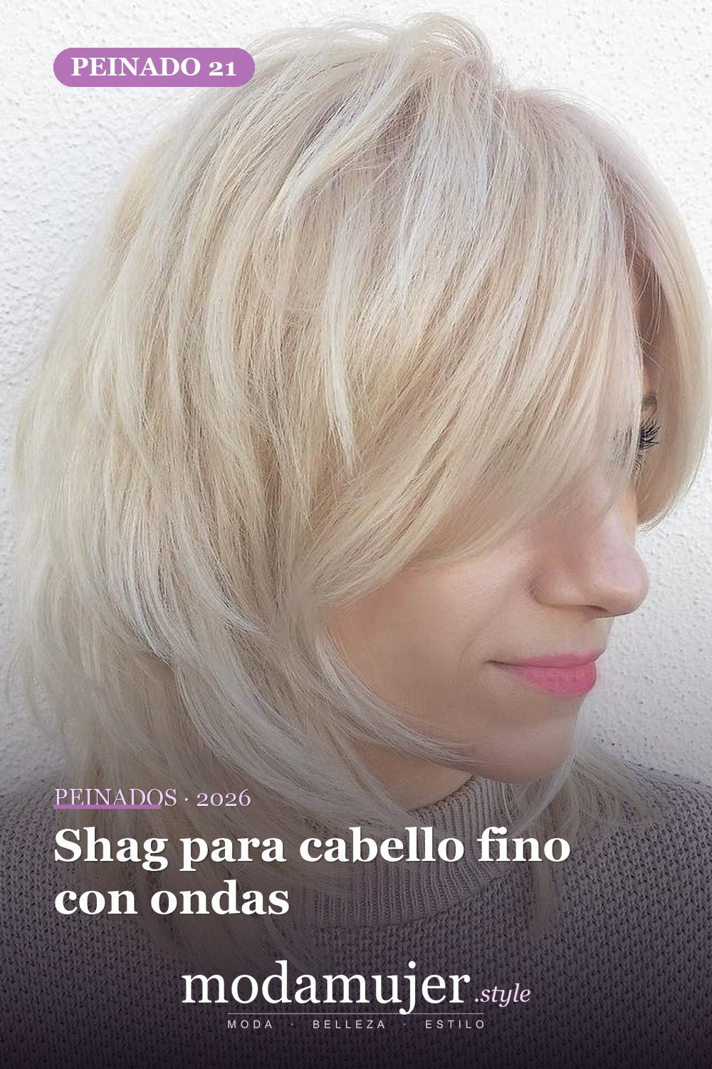 Shag para cabello fino con ondas — 50 cortes shag de melena media para todo tipo de cabello