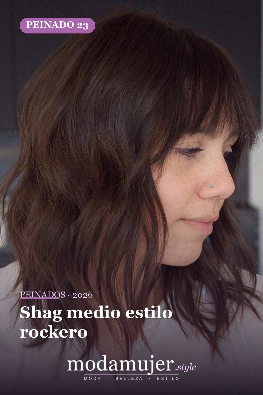 Shag medio estilo rockero — 50 cortes shag de melena media para todo tipo de cabello