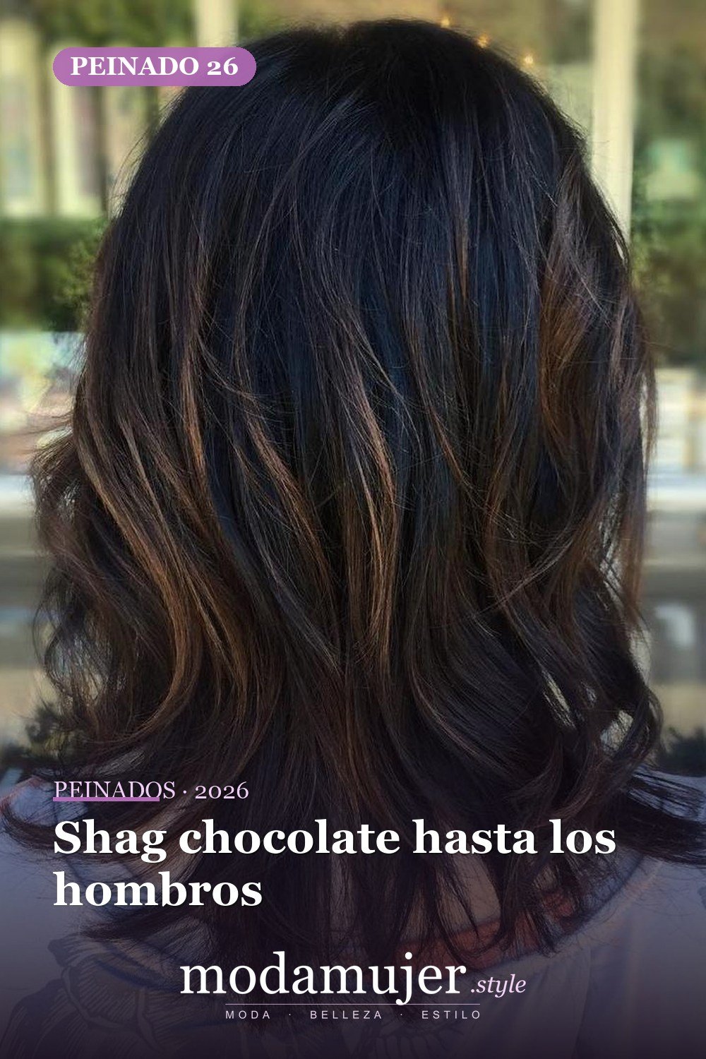 Shag chocolate hasta los hombros — 50 cortes shag de melena media para todo tipo de cabello