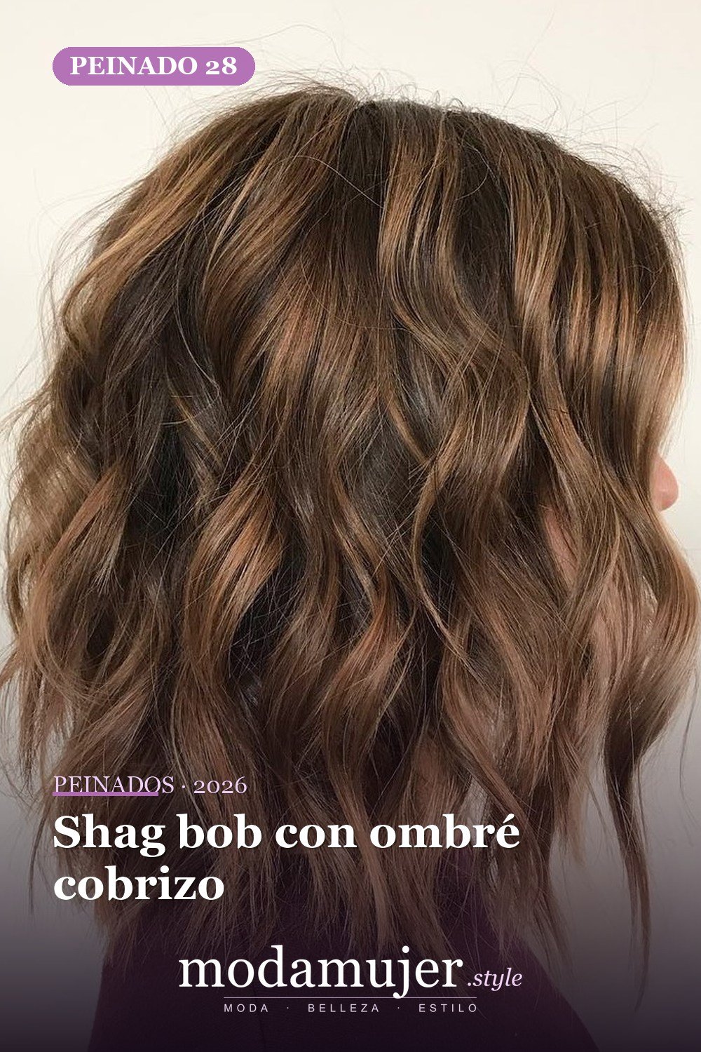Shag bob con ombré cobrizo — 50 cortes shag de melena media para todo tipo de cabello