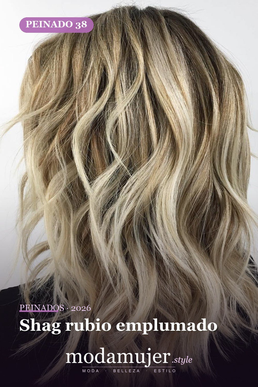 Shag rubio emplumado — 50 cortes shag de melena media para todo tipo de cabello
