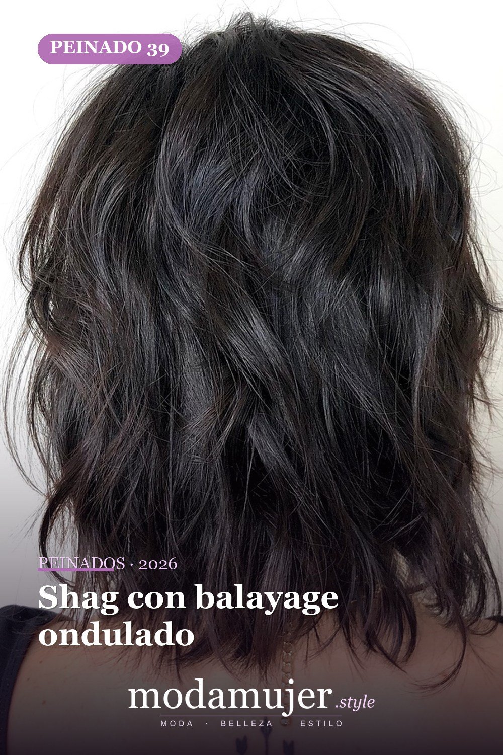 Shag con balayage ondulado — 50 cortes shag de melena media para todo tipo de cabello