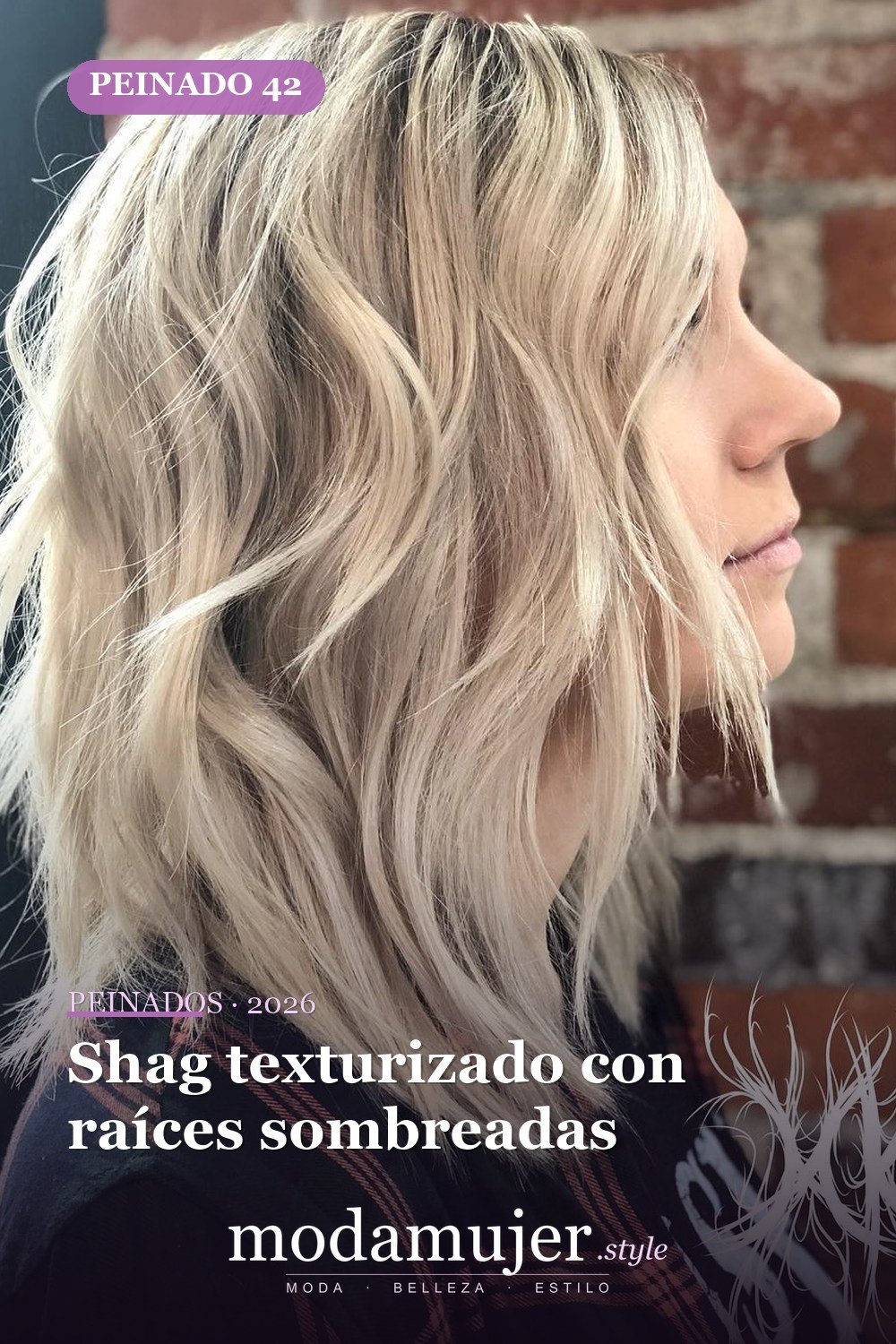 Shag texturizado con raíces sombreadas — 50 cortes shag de melena media para todo tipo de cabello