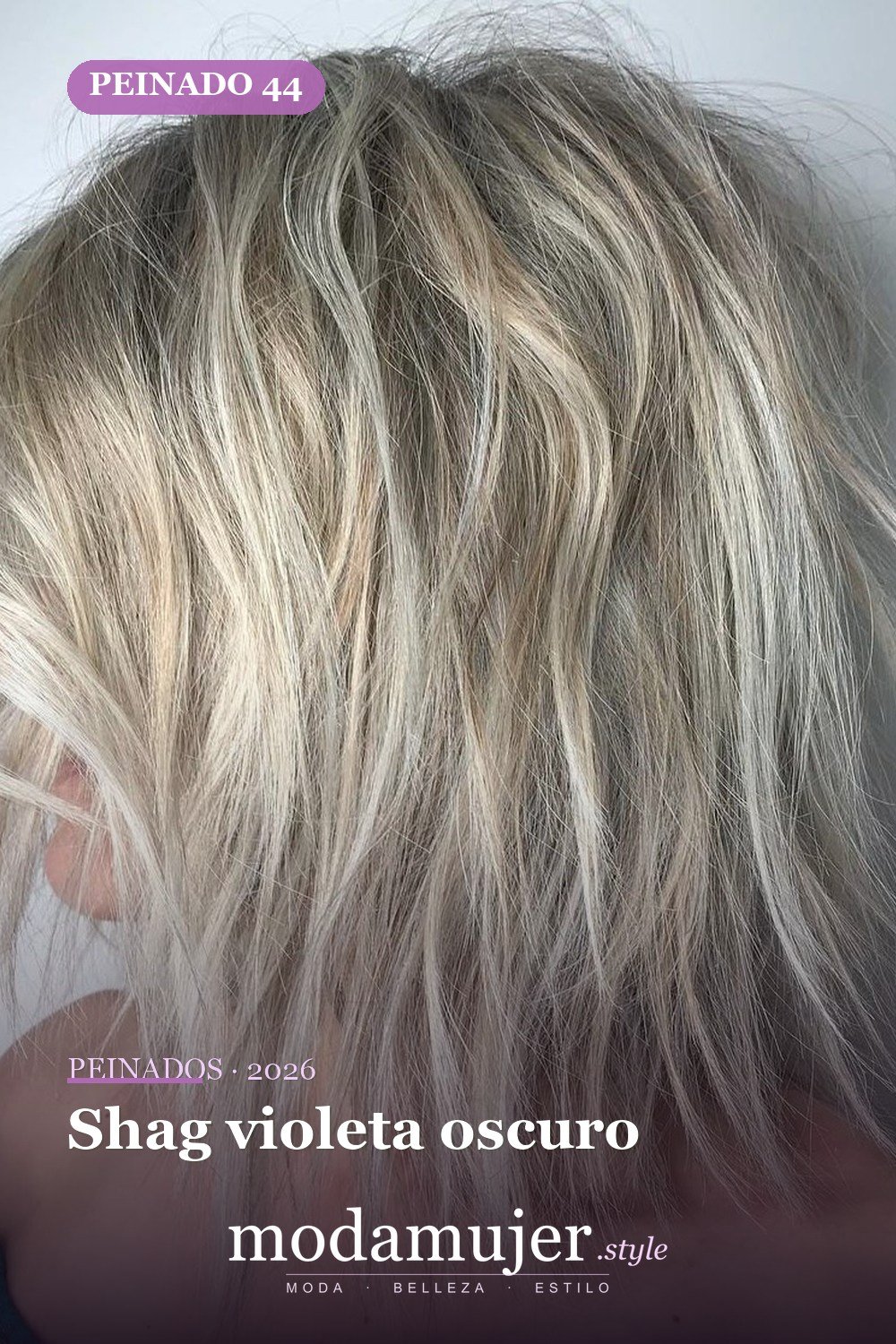 Shag violeta oscuro — 50 cortes shag de melena media para todo tipo de cabello