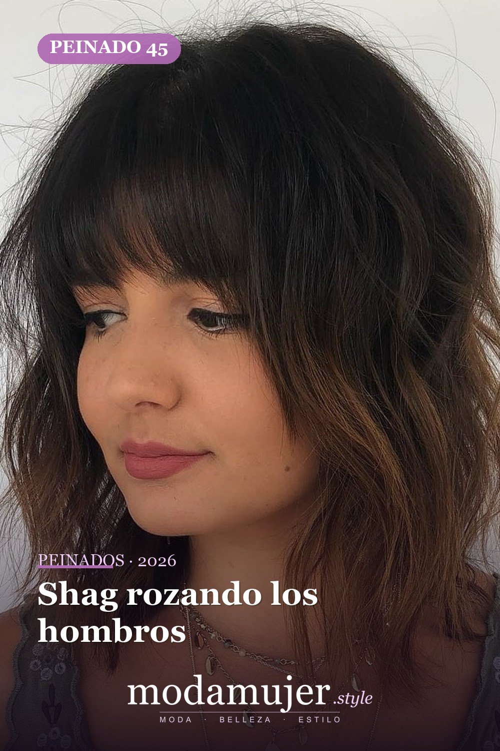 Shag rozando los hombros — 50 cortes shag de melena media para todo tipo de cabello