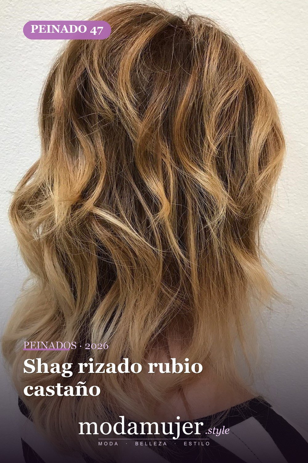 Shag rizado rubio castaño — 50 cortes shag de melena media para todo tipo de cabello