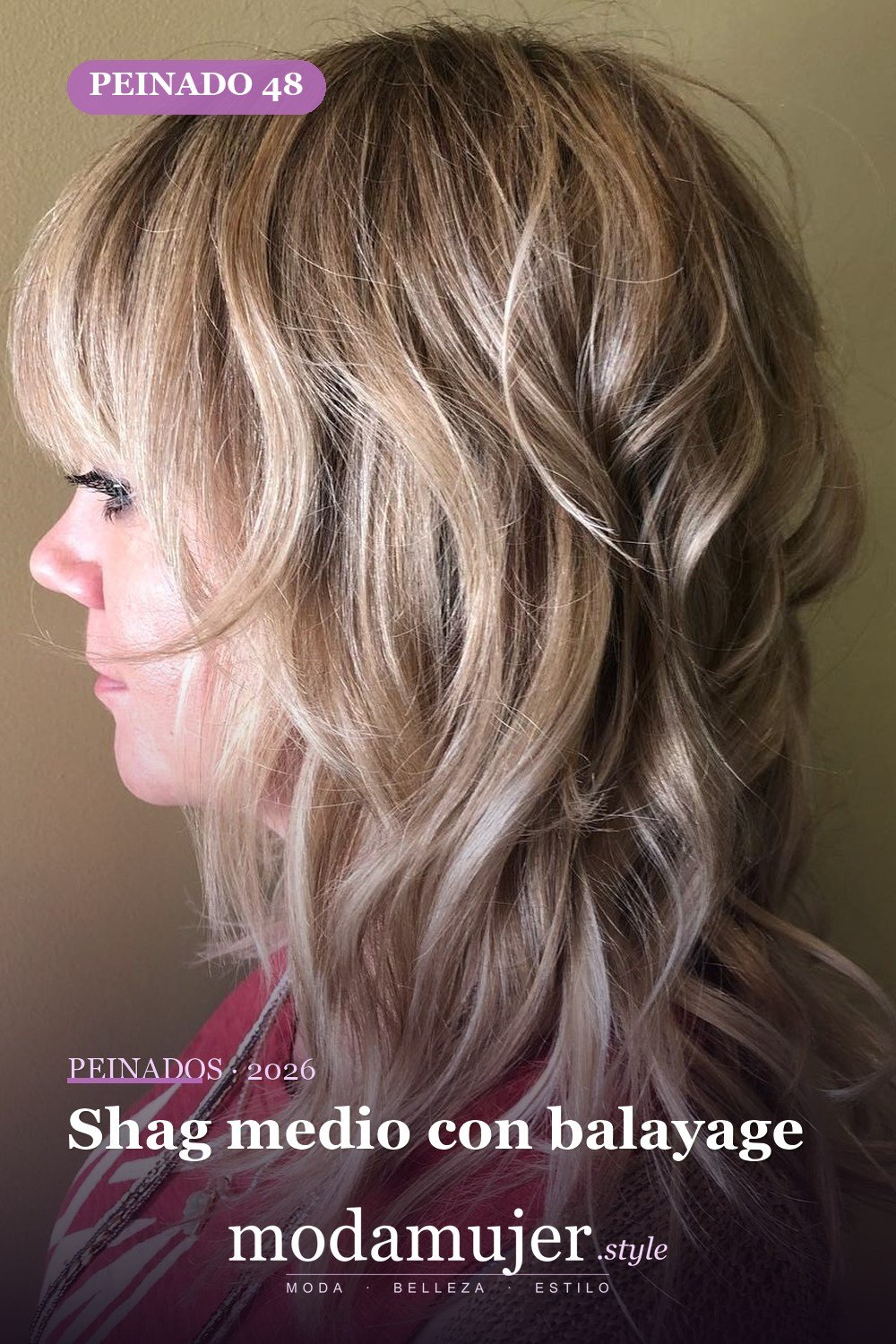 Shag medio con balayage — 50 cortes shag de melena media para todo tipo de cabello