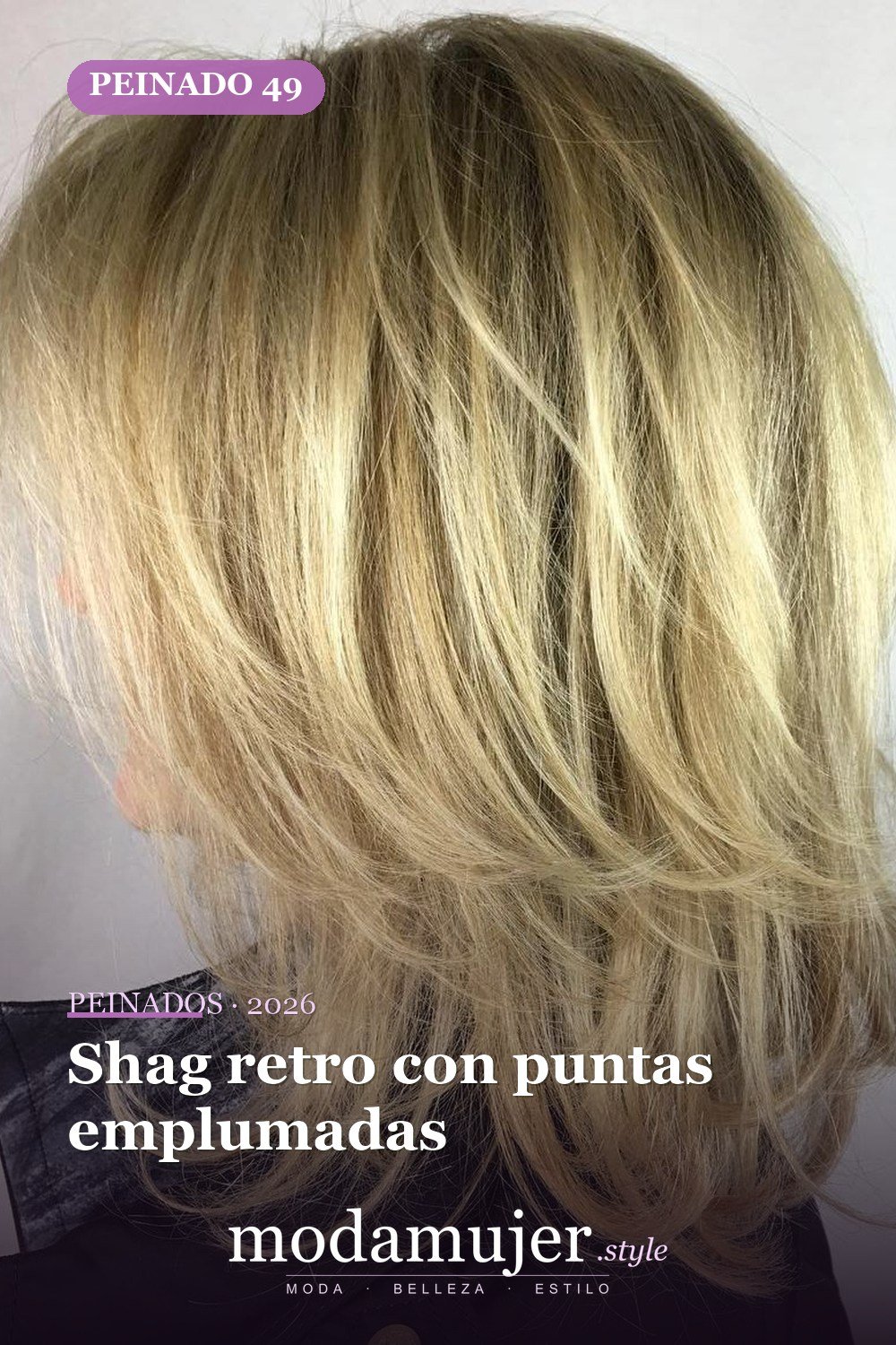 Shag retro con puntas emplumadas — 50 cortes shag de melena media para todo tipo de cabello