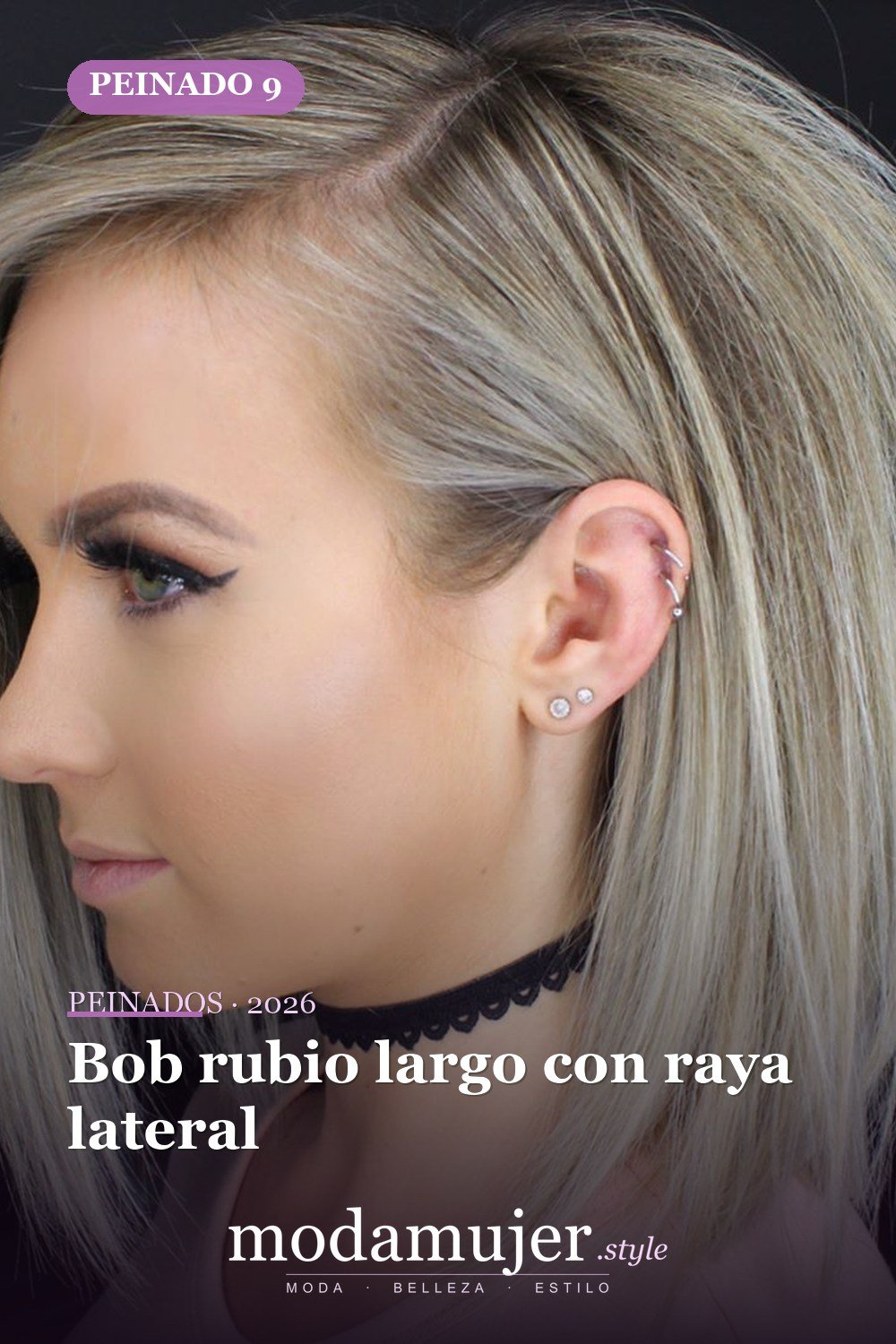 Bob rubio largo con raya lateral — 50 deliciosos peinados largos de bob (lob)