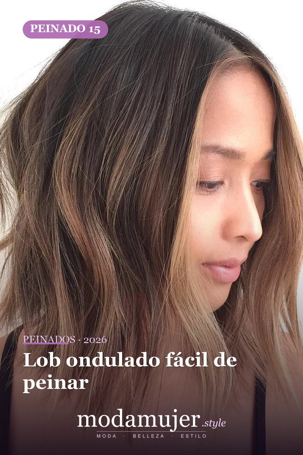 Lob ondulado fácil de peinar — 50 deliciosos peinados largos de bob (lob)