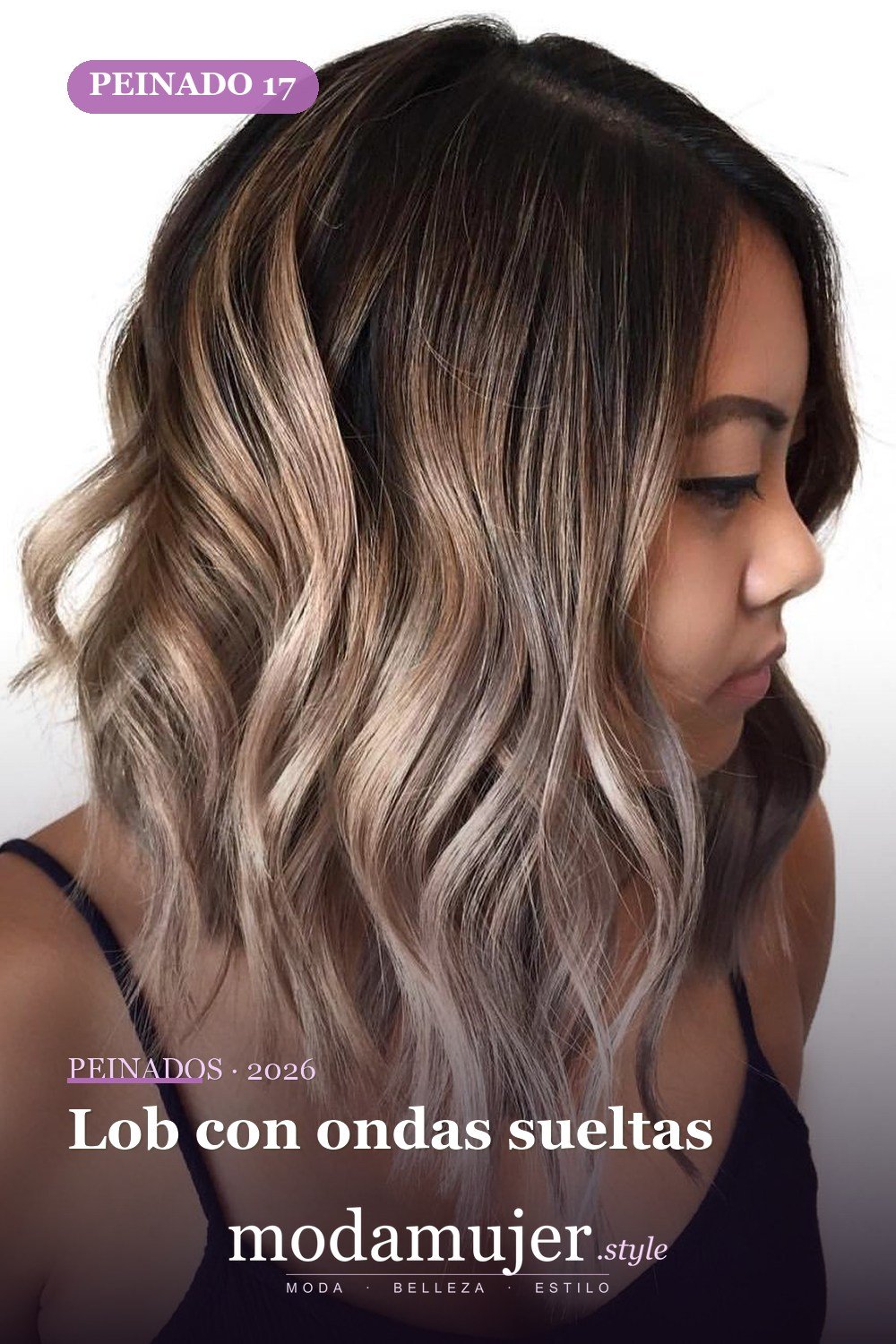 Lob con ondas sueltas — 50 deliciosos peinados largos de bob (lob)
