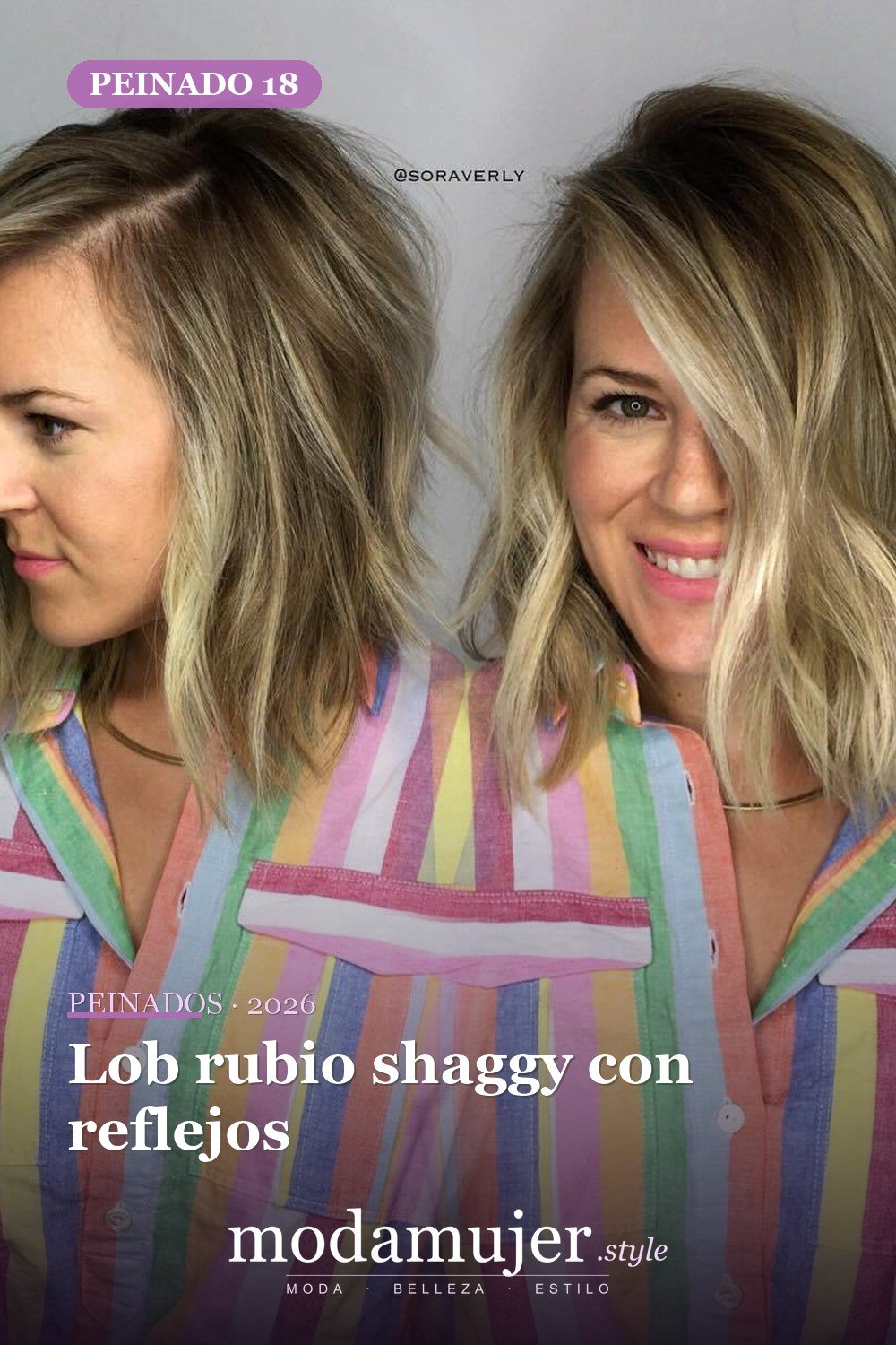 Lob rubio shaggy con reflejos — 50 deliciosos peinados largos de bob (lob)
