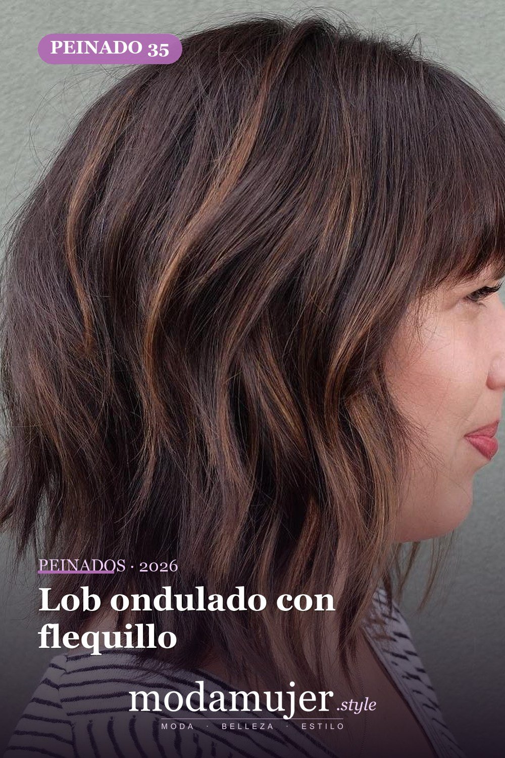 Lob ondulado con flequillo — 50 deliciosos peinados largos de bob (lob)