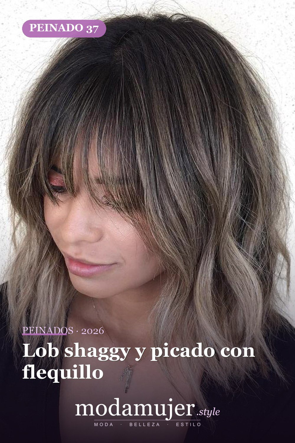 Lob shaggy y picado con flequillo — 50 deliciosos peinados largos de bob (lob)