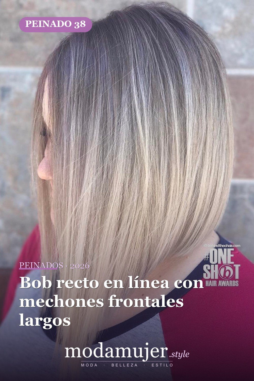 Bob recto en línea con mechones frontales largos — 50 deliciosos peinados largos de bob (lob)