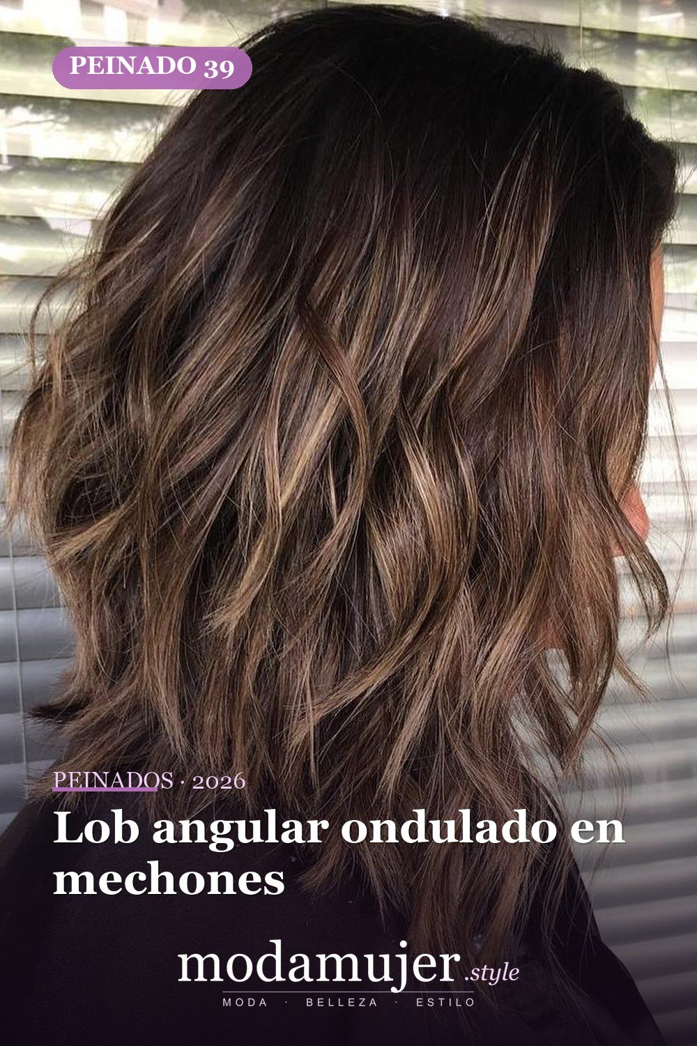 Lob angular ondulado en mechones — 50 deliciosos peinados largos de bob (lob)