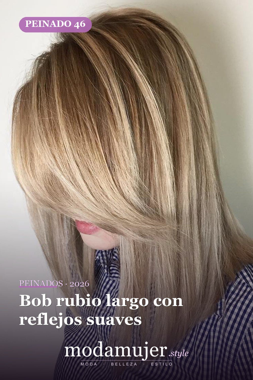 Bob rubio largo con reflejos suaves — 50 deliciosos peinados largos de bob (lob)
