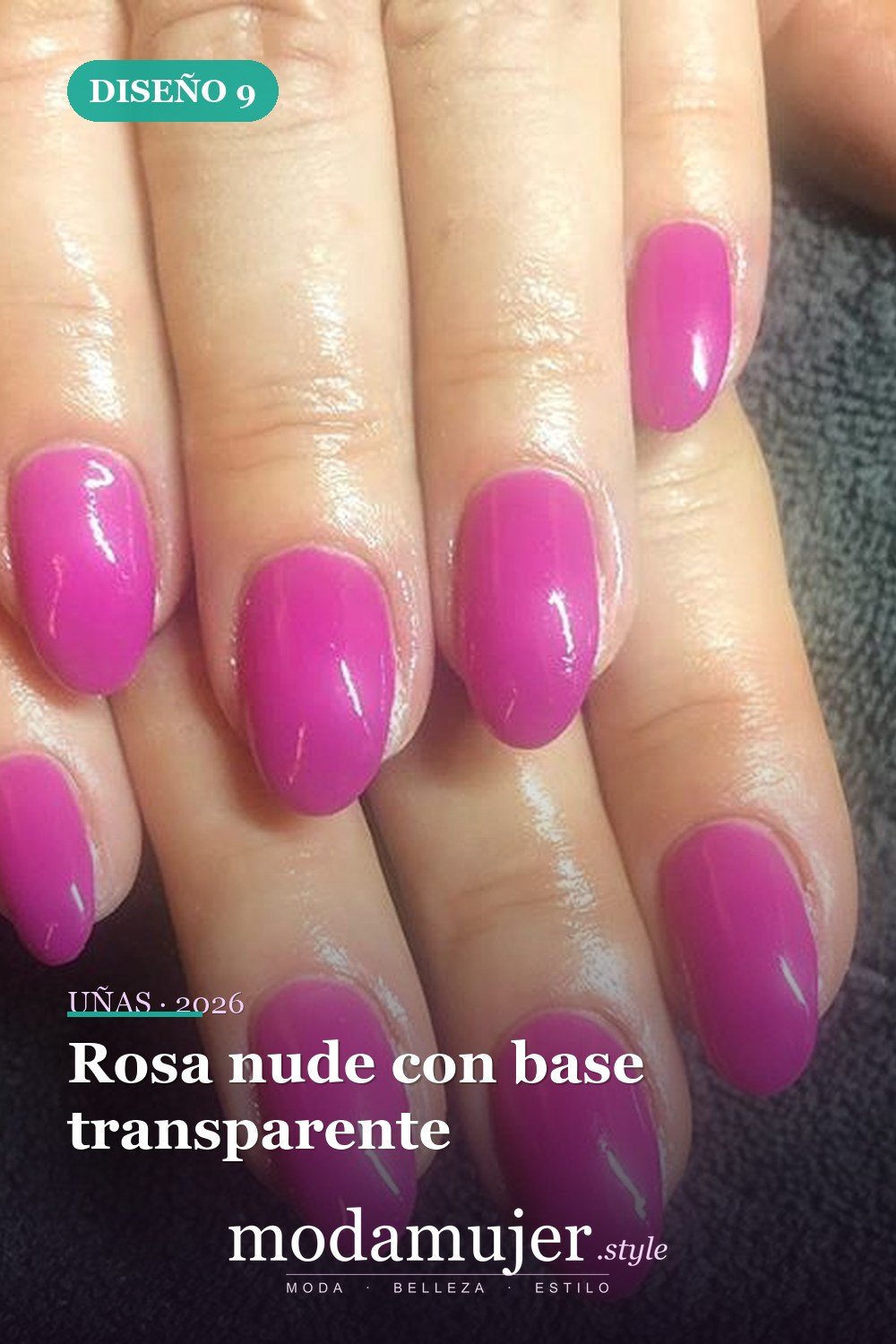 Rosa nude con base transparente — 50 Diseños de uñas en rosa más llamativos