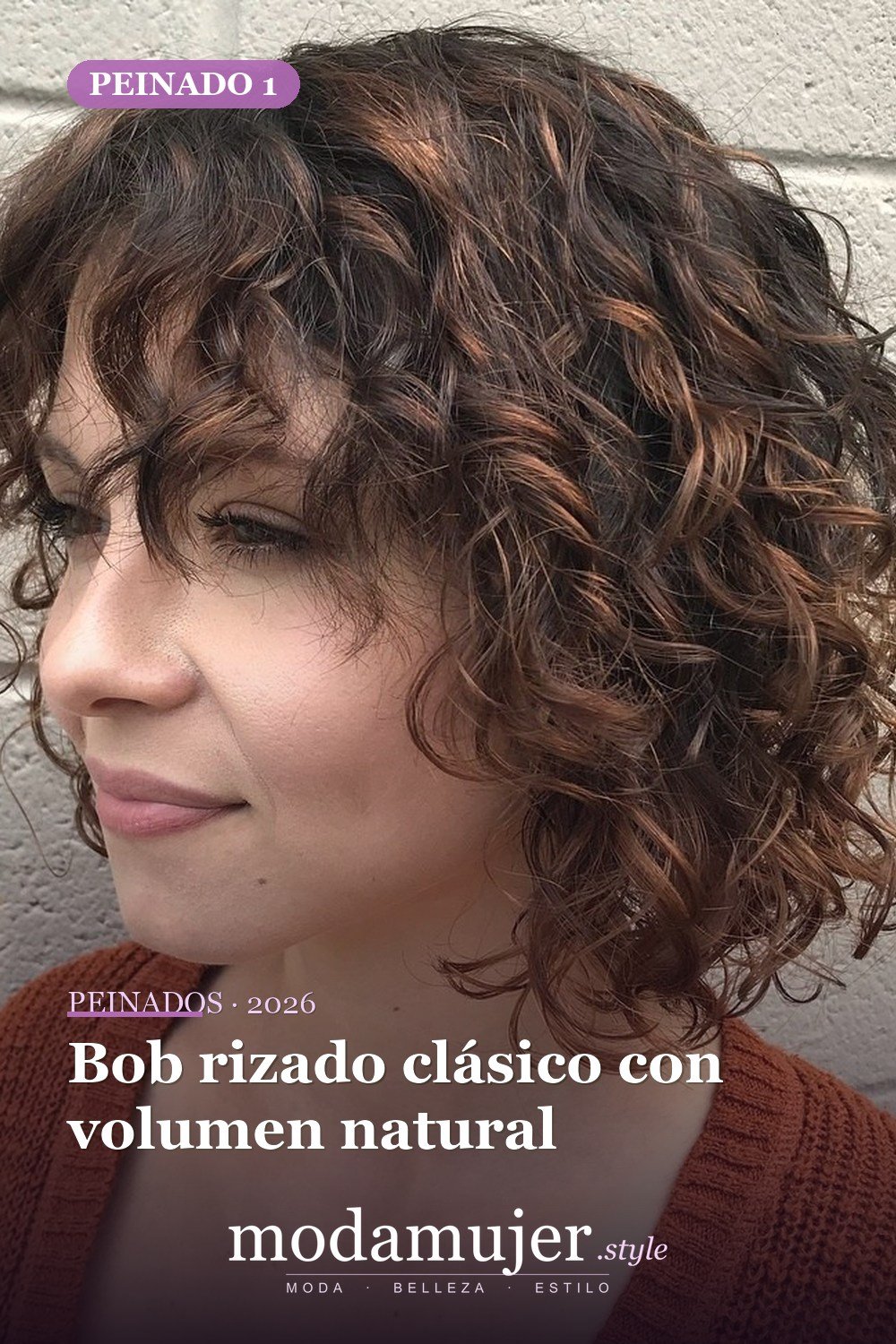 Bob rizado clásico con volumen natural — 50 ideas de bob rizado: los mejores peinados de 2026 para cada tipo de rizo